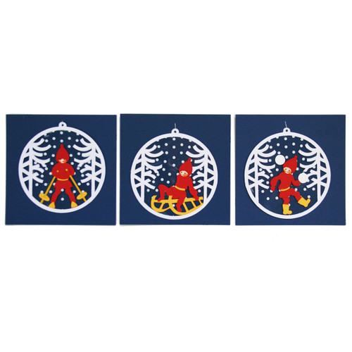 Talla Imports Danish Paper Cutout Mobile - Set of 3 Assorted 