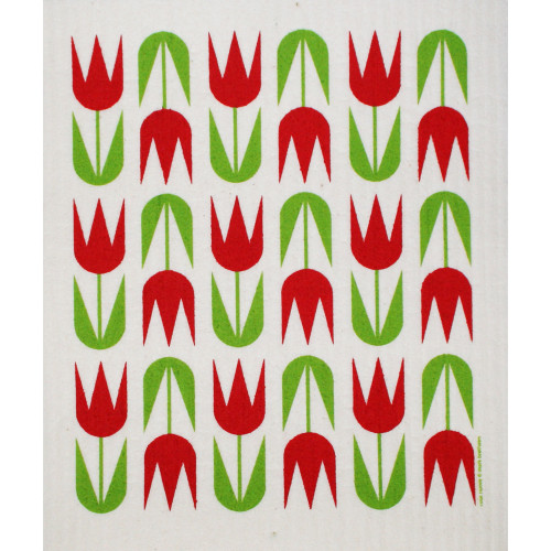 Swedish Dishcloth - Tulips Red (207R)