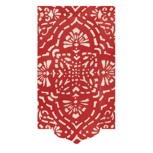 Annika Red Paper Linen Guest Towel Napkins - 12 Per Package (17300GGDC)