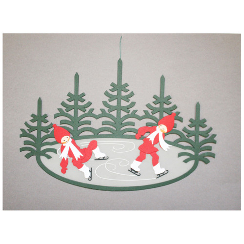 Talla Imports Danish Paper Cutout Mobile - Ice Skating Nisse 