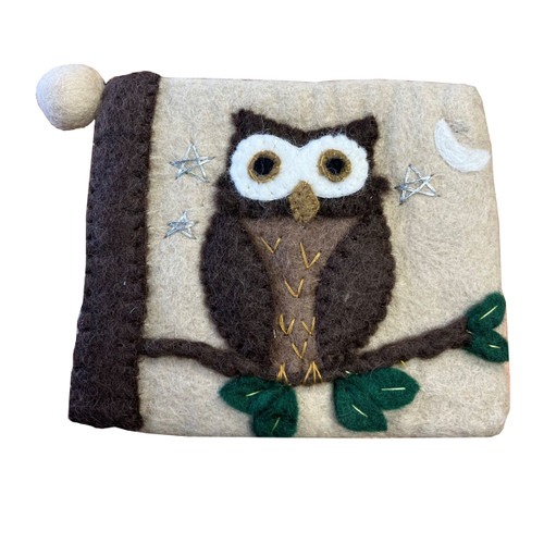 Felt Coin Purse - Owl Brown (402-T)