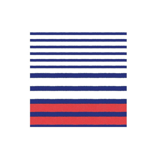Red and blue striped paper cocktail napkins