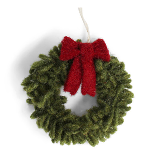Gry & Sif Felt Mini Wreath with Bow Ornament  Gry & Sif Felt Mini Wreath with Bow Ornament