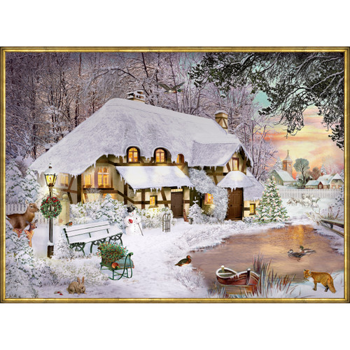 Advent Calendar - Winter Cottage in the Woods - 11.5" x 8" (95321)