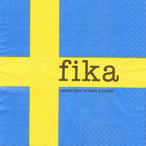 Moose Sweden Flag Fika Paper Luncheon Napkins - 20 Pk. 