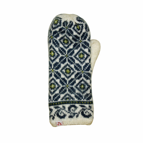 Wool Mittens - Moliden Blue/White - Borjesson (52651B)