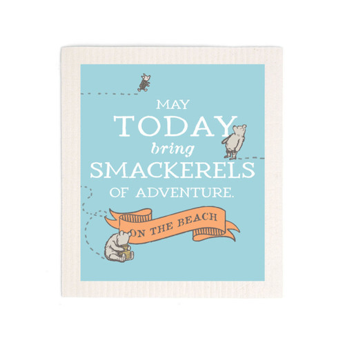 Winnie the Pooh Swedish dishcloth with "May today bring smackerels of adventure" text.