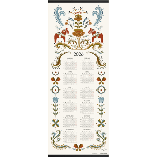 Swedish Dalahorse Wall Calendar - 2026