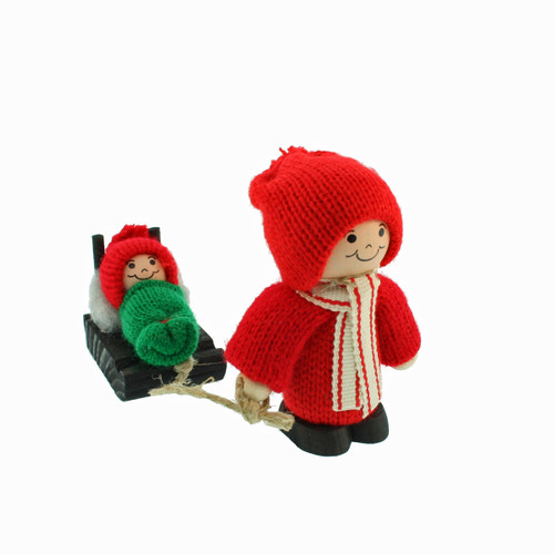 Ljungstroms Tomte Pulling Child On Sled 