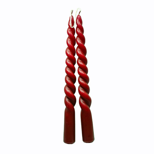 Talla Imports Twisted Taper 10" Candles - Wine Red - 2 Per Package  Talla Imports Twisted Taper 10" Candles - Wine Red - 2 Per Package