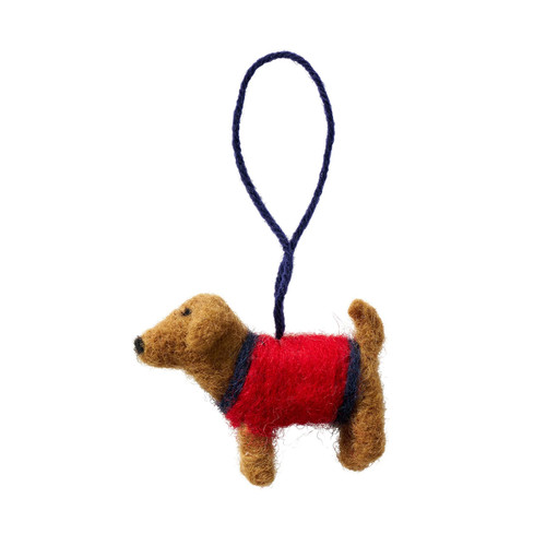 Dog Felt Christmas Ornament - 2" - Klippan