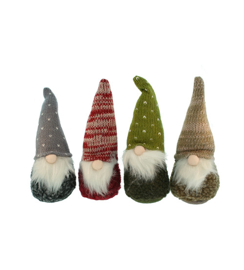 Scandinavian Sheepskin Fabric Gnomes - Set of 4 (8208)
