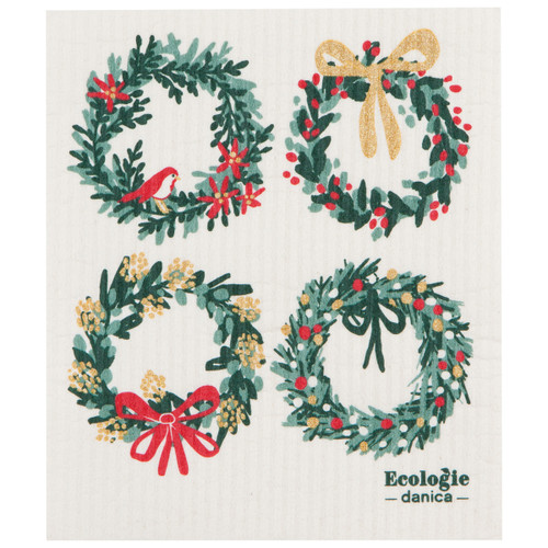 Swedish Dishcloth - Christmas Wreaths