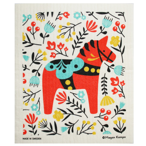 Swedish Dishcloth - MK Dala Horse Swedish Dishcloth - MK Dala Horse