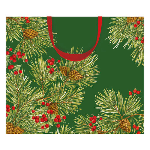 Evergreen And Berries Dark Green Gift Bags - includes 1 Gift Bags