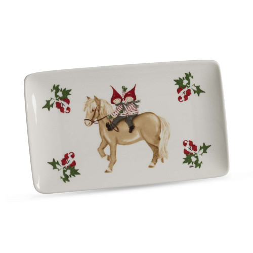 Tomte Kids On Horse Small Platter - Ceramic - 8 1/4" Tomte Kids On Horse Small Platter - Ceramic - 8 1/4"