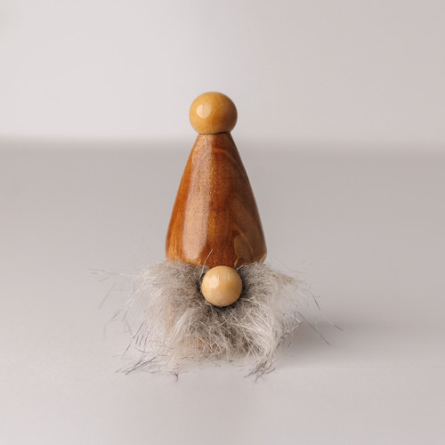 Wood Gnome Ornament - Natural - 3.25"