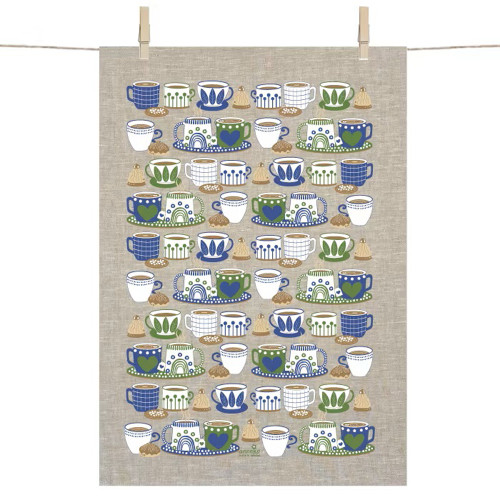 Tea Towel/Kitchen Towel - Blue Fika