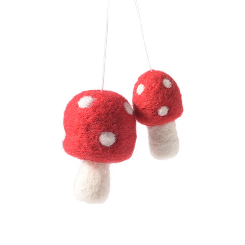 Felt Ornament - Little Hanging Mushrooms - 2 Pack Felt Ornament - Little Hanging Mushrooms - 2 Pack