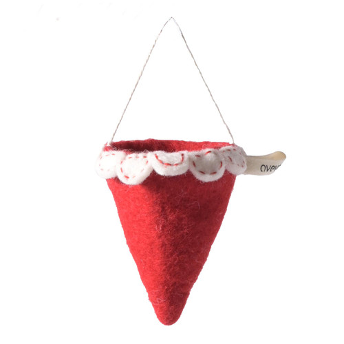 Felt Christmas Candy Cones - Red Felt Christmas Candy Cones - Red