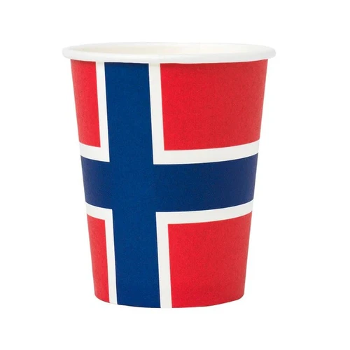 Norway Flag Paper Cups - 10 oz. - 8 Pack