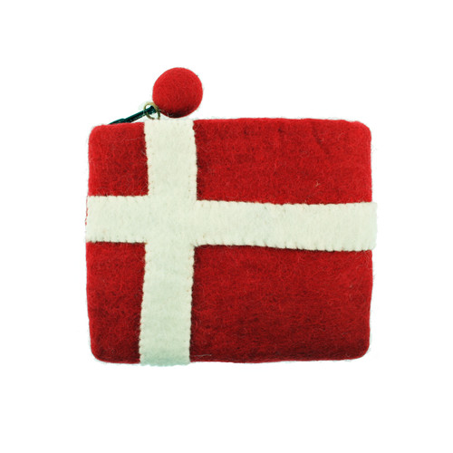 Denmark Flag Felt Coin Purse