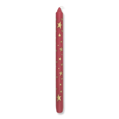 Advent Dinner Candle - Star Red - 11.5 inches high