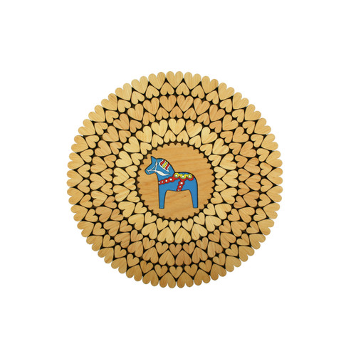 Dalahorse Wooden Trivet - Blue - Large