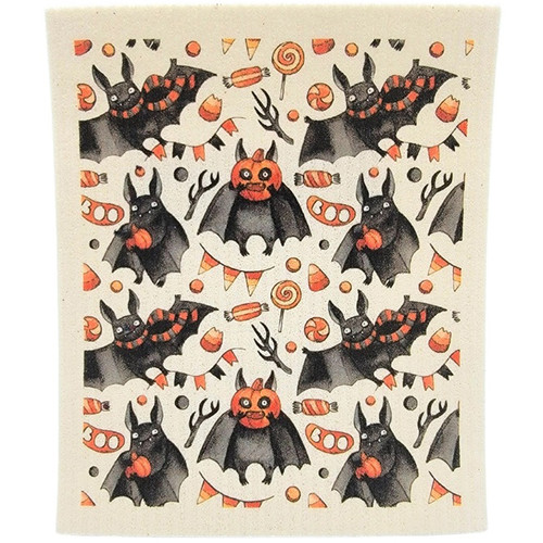 Swedish Dishcloth - Boo Bat Halloween