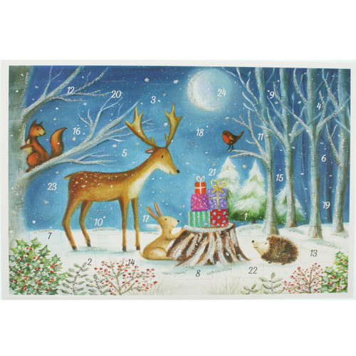 Advent Calendar Card - Forest Animals and Gifts