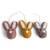 Mini Bunny Ornaments - Burnt Colors - Set of 3 - 2.25" (14212)