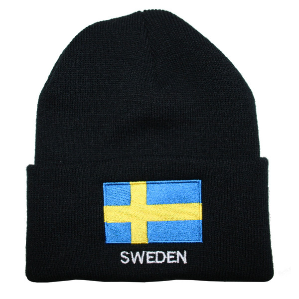 Sweden Flag Knit Hat/Winter Cap - One Size Fits All