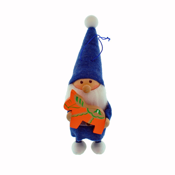 Tomte Blue Santa with Dalahorse - 5" (26306)