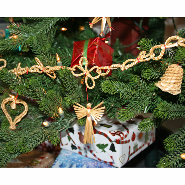 Straw Christmas Tree Garland - 6 Feet (H1-2770)