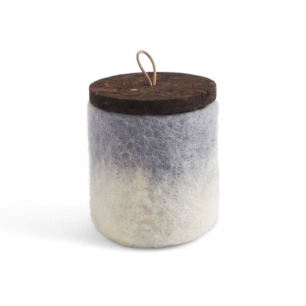 Felt Wool Jar w/Cork Lid - Concrete (1703)