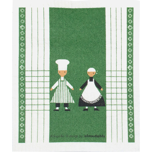 Swedish Dishcloth - Kokspolka Green (70143)