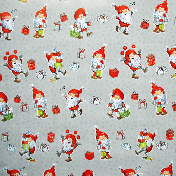 Christmas Wrapping Paper - Happy Santas - 23" x 72" (23881)