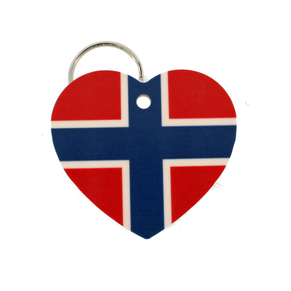 Norway Flag Heart Key Ring - 2" (303.603N)