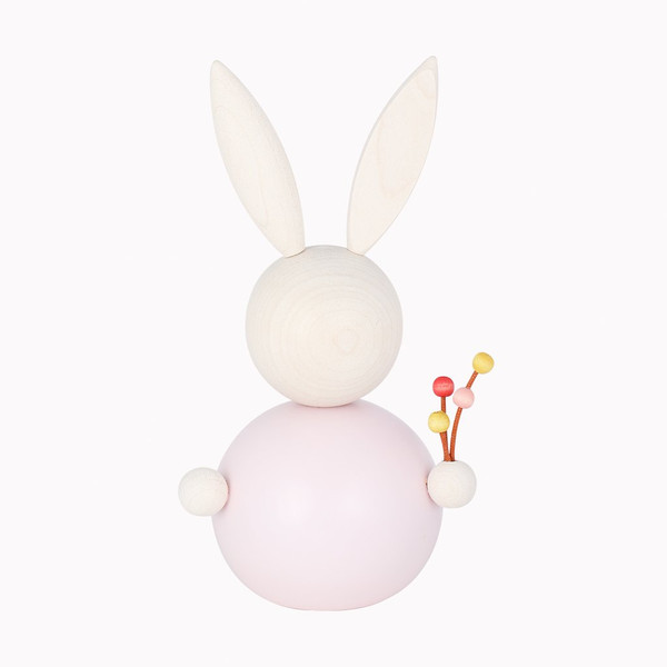 Pupujussi Bunny with Twig - White - 6" (B7533)