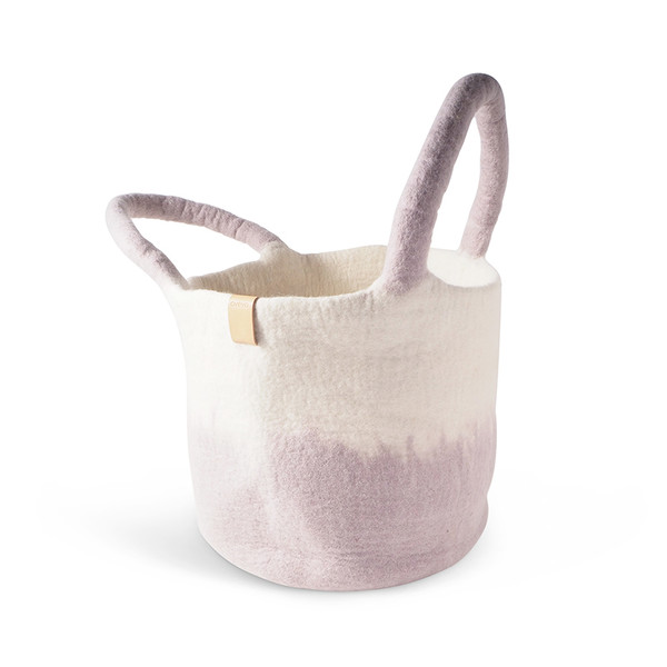 Hand Felted Wool Basket - Large - Lavender