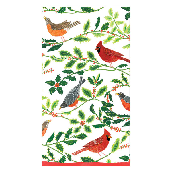 Songbirds and Holly Paper Guest Towel Napkins - 15 Per Package (17160G)