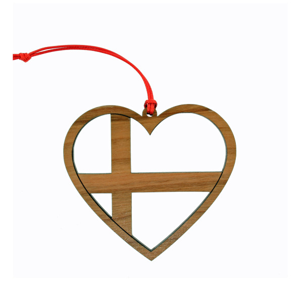 Swedish Flag Heart Wooden Ornament (SH-S)