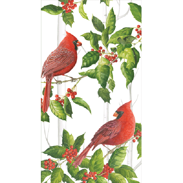 Holly and Songbirds Paper Guest Towel Napkins - 15 Per Package (17550G)