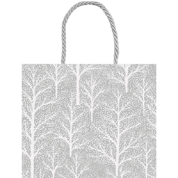 Winter Tree Silver Large Gift Bag - 11 3/4" - 1 Each (10054B3)