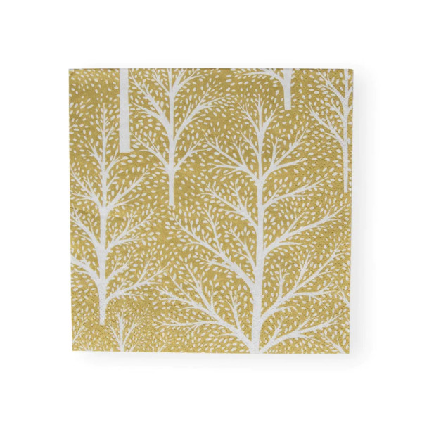 Winter Trees Gold Paper Luncheon Napkins - 20 Per Package (17670L)