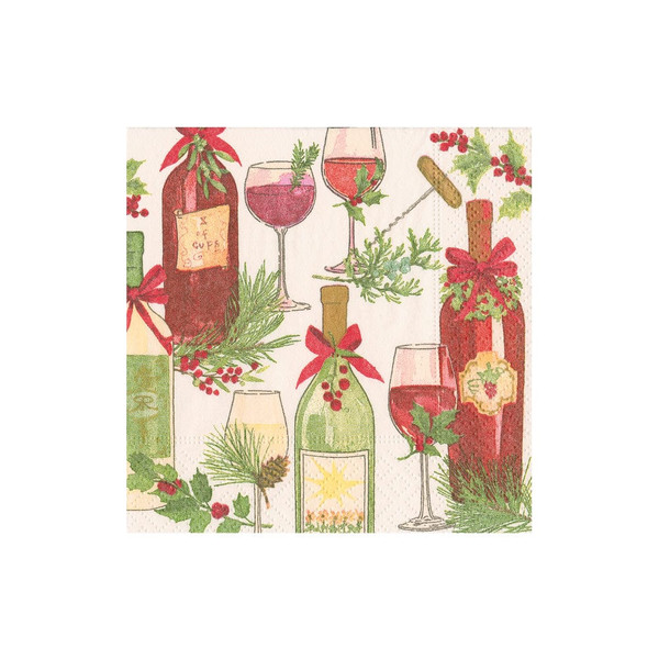 Christmas Toast Paper Cocktail Napkins - 20 Per Package (18180C)