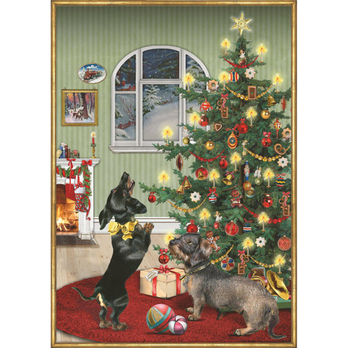 vintage christmas cards dogs