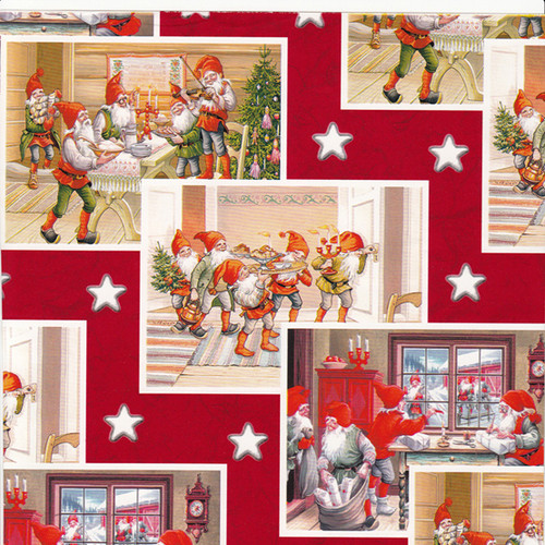 Christmas Wrapping Paper - Happy Santas - 23 x 72