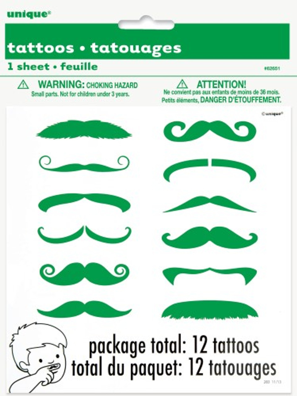 OhMyTat Finger Position Cute Mustache Tattoo Design Tattoo Stickers 6pcs   Shop OhMyTat Temporary Tattoos  Pinkoi