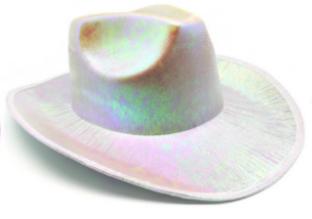 Metallic Cowboy Hat (White) - Discount 